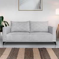 Sofá 3 Lugares Eros Linho Bouclê Cinza Claro 220 cm - 2