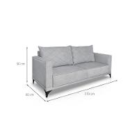 Sofá 3 Lugares Eros Linho Bouclê Cinza Claro 220 cm - 3