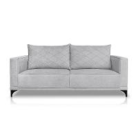 Sofá 3 Lugares Eros Linho Bouclê Cinza Claro 220 cm - 6