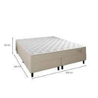 Cama Box com Cabeceira e Colchão Queen Stella Molas Ensacadas (60x158x198) Bege - 3