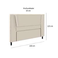 Cama Box com Cabeceira e Colchão Queen Stella Molas Ensacadas (60x158x198) Bege - 5