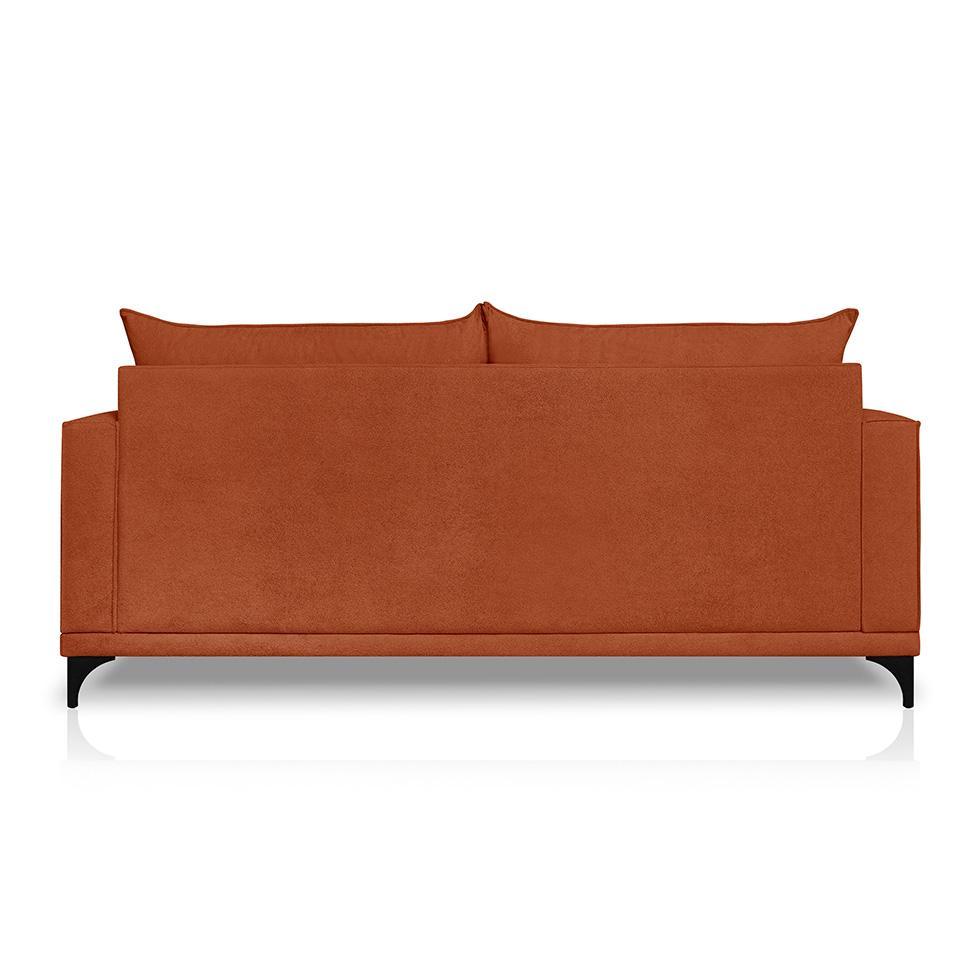 Sofá 3 Lugares Eros Linho Bouclê Terracota 220 cm - 4