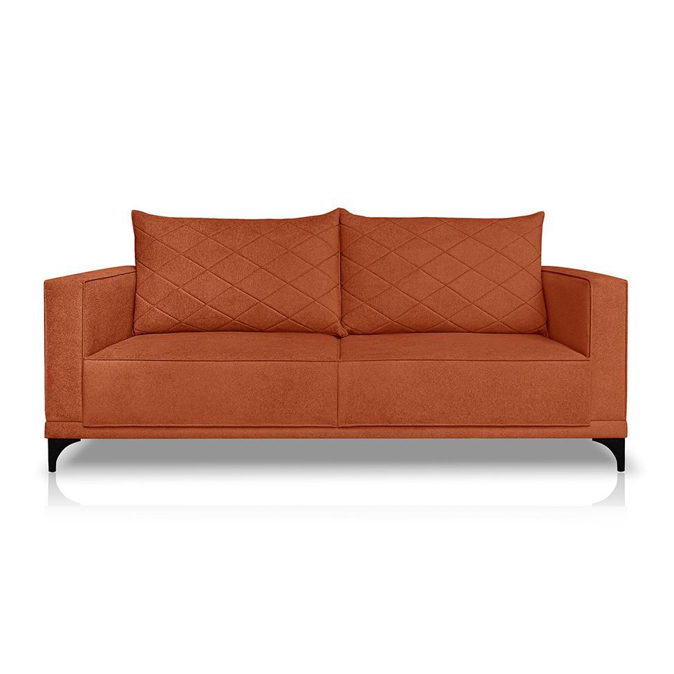 Sofá 3 Lugares Eros Linho Bouclê Terracota 220 cm - 6