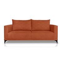 Sofá 3 Lugares Eros Linho Bouclê Terracota 220 cm - 6