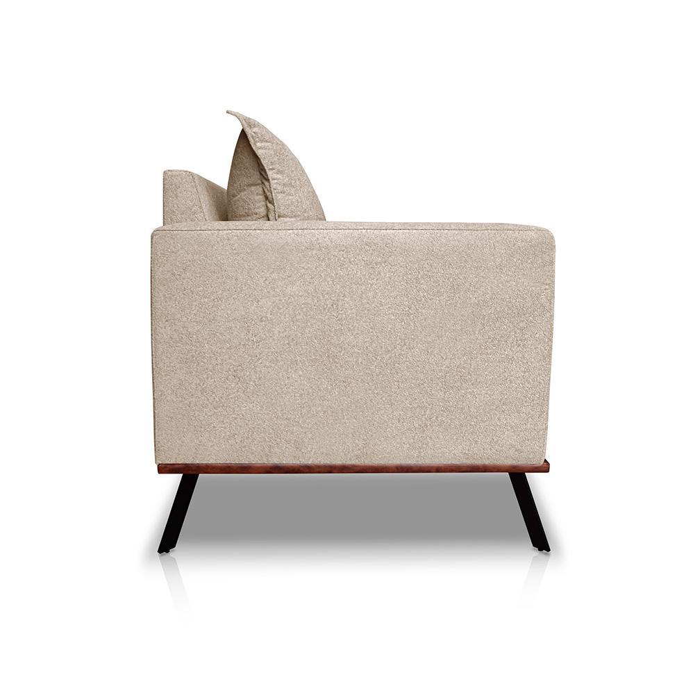 Sofá 2 Lugares Zeus Linho Bouclê Bege 160 cm - 5