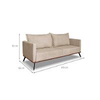 Sofá 2 Lugares Zeus Linho Bouclê Bege 160 cm - 3