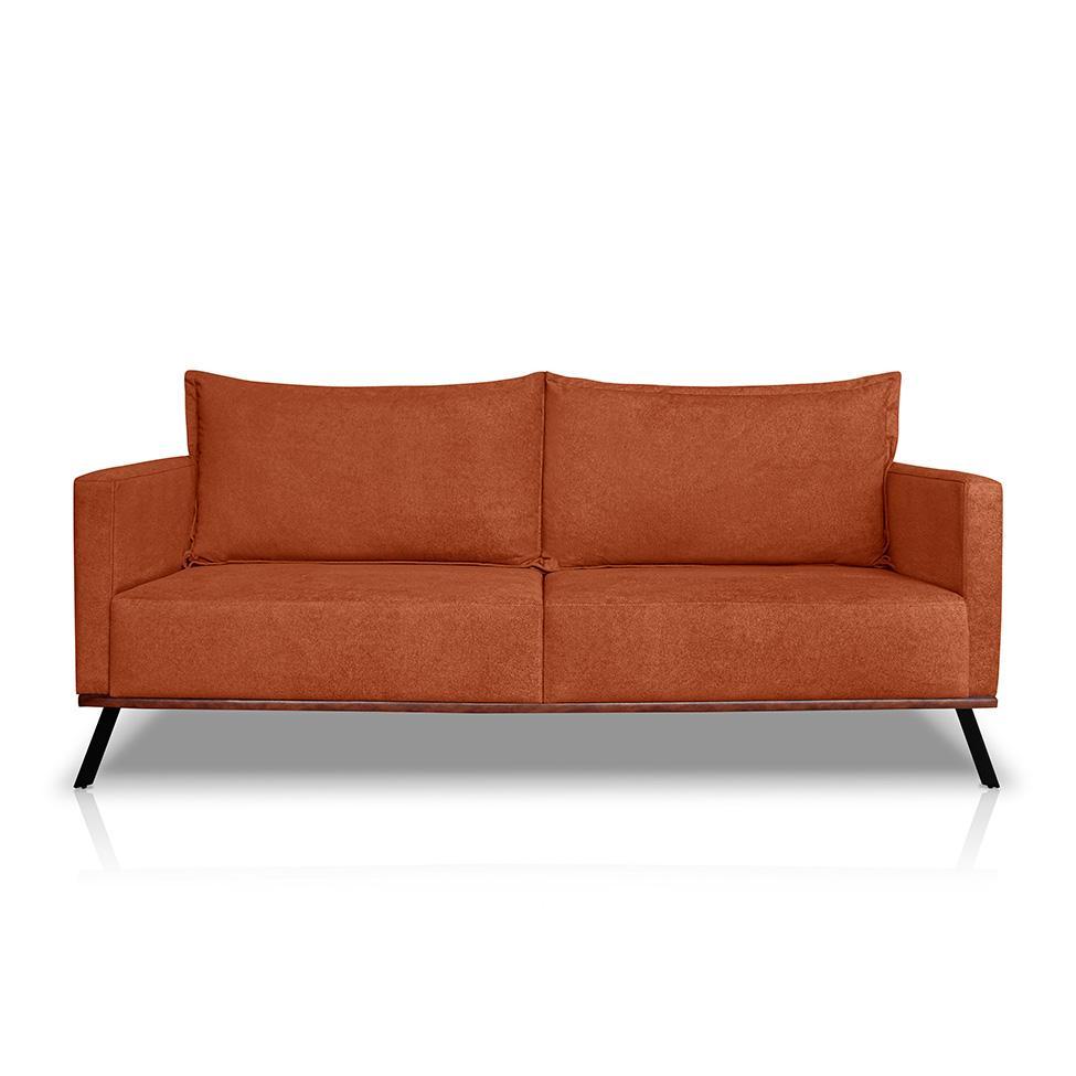 Sofá 3 Lugares Zeus Linho Bouclê Terracota 200 cm - 6