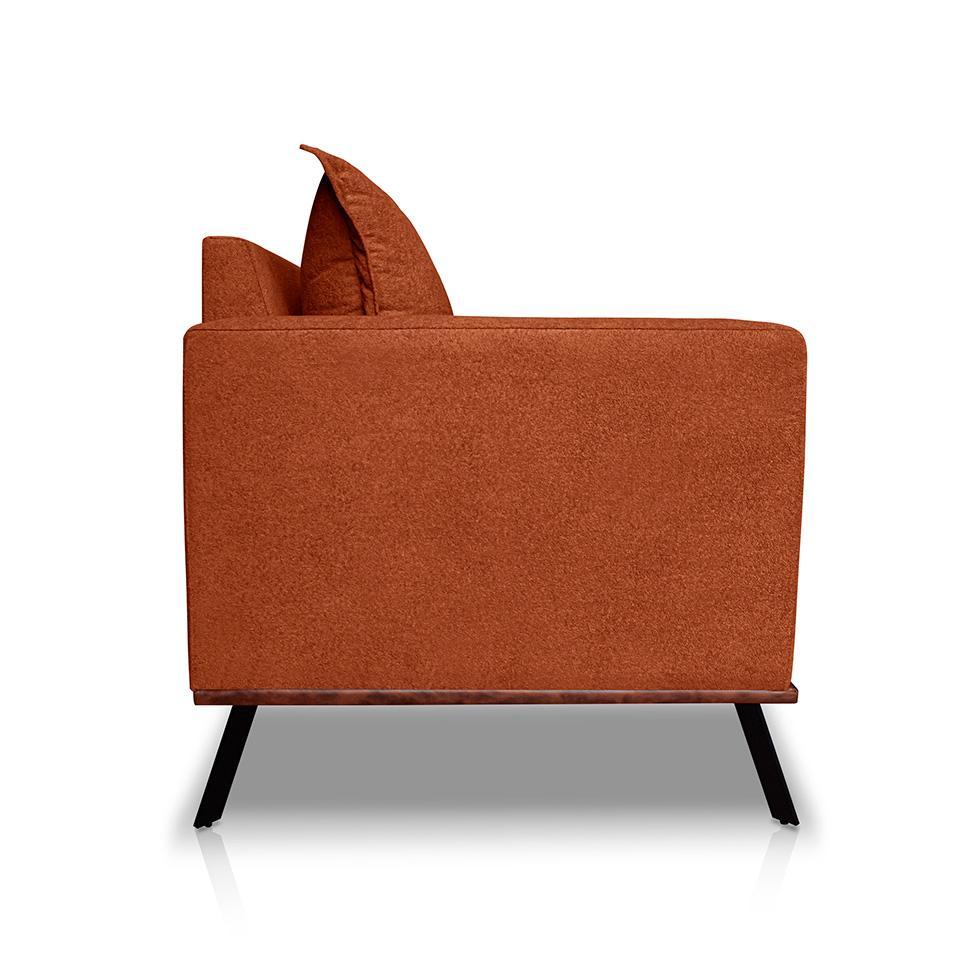 Sofá 3 Lugares Zeus Linho Bouclê Terracota 200 cm - 7