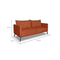 Sofá 3 Lugares Zeus Linho Bouclê Terracota 200 cm - 3