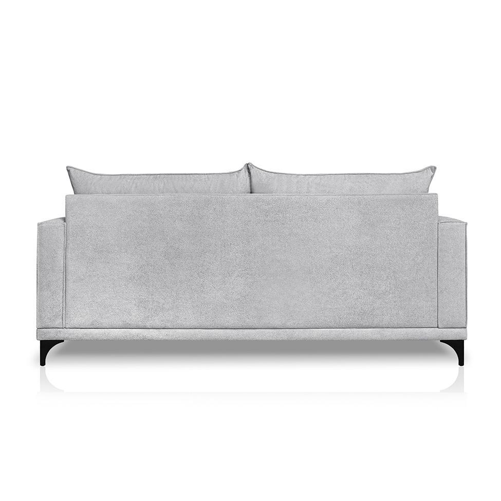 Sofá 3 Lugares Eros Linho Bouclê Cinza Claro 180 cm - 7
