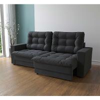 Sofá 3 Lugares Retrátil Lubeck Plush Suede Grafite - 2