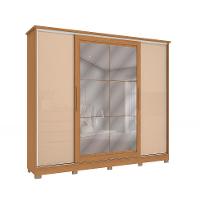 Guarda-Roupa Casal com Espelho Hambers 4 PT 4 GV Canela e Macadâmia - 1