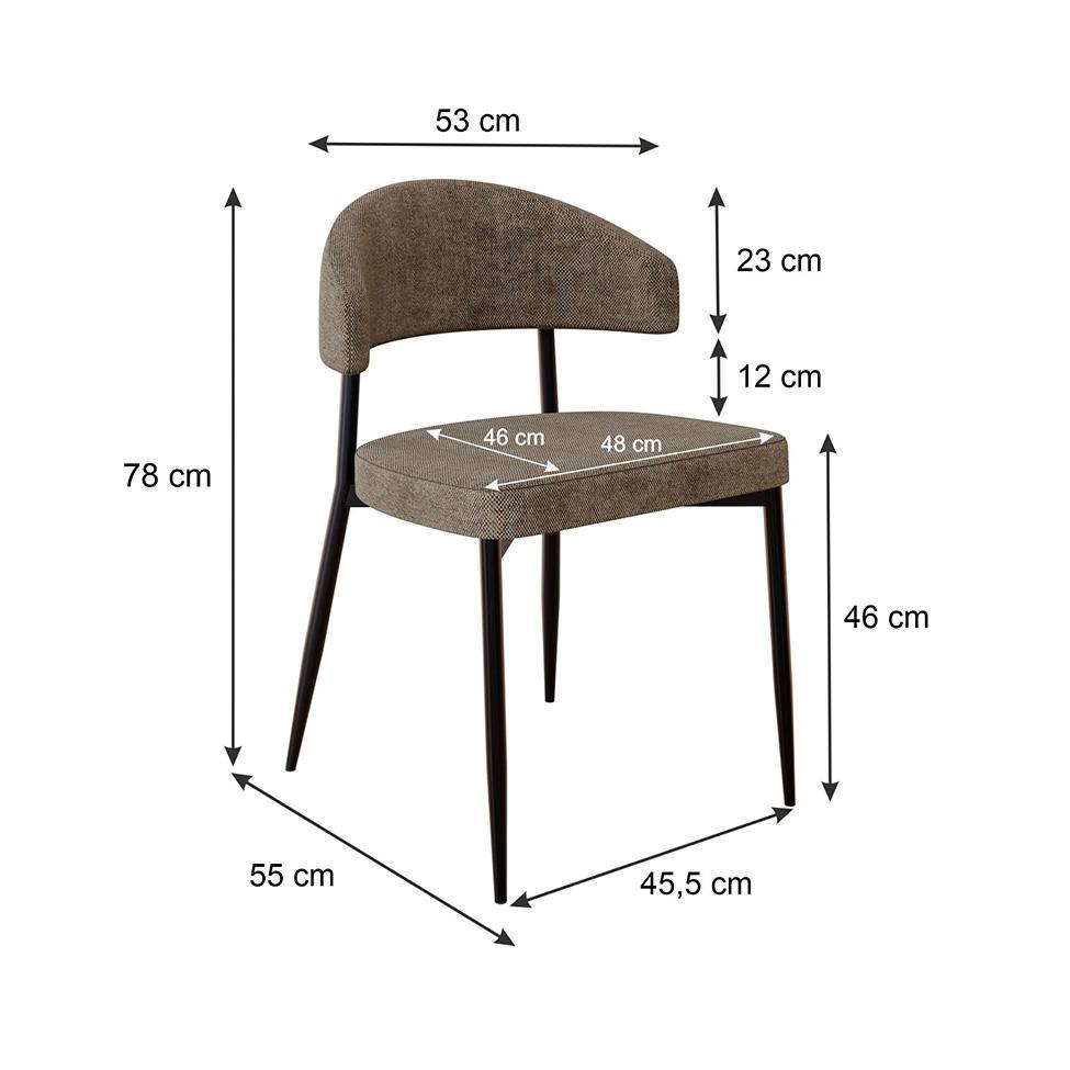 Conjunto com 4 Cadeiras Bless Marrom e Preta - 3