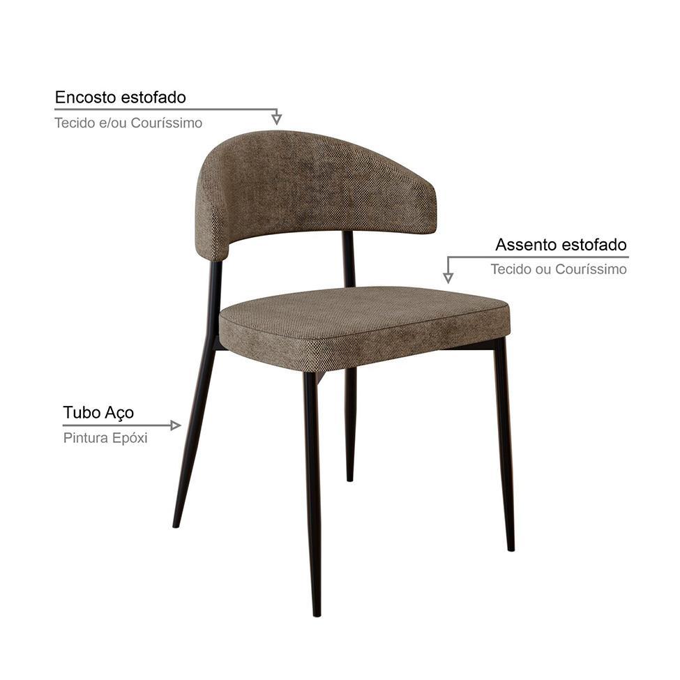 Conjunto com 4 Cadeiras Bless Marrom e Preta - 6