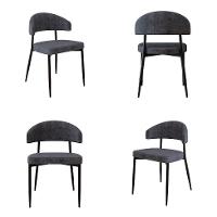 Conjunto com 4 Cadeiras Bless Grafite e Preta - 1