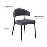 Conjunto com 4 Cadeiras Bless Grafite e Preta - 6