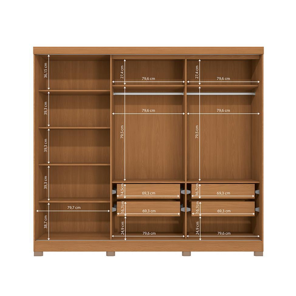 Guarda-Roupa Casal Molina com Pés 5 PT 4 GV Canela - 5
