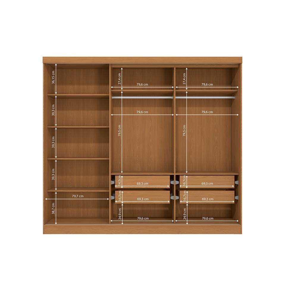 Guarda-Roupa Casal Molina sem Pés 5 PT 4 GV Canela - 5