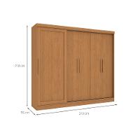 Guarda-Roupa Casal Molina sem Pés 5 PT 4 GV Canela - 3