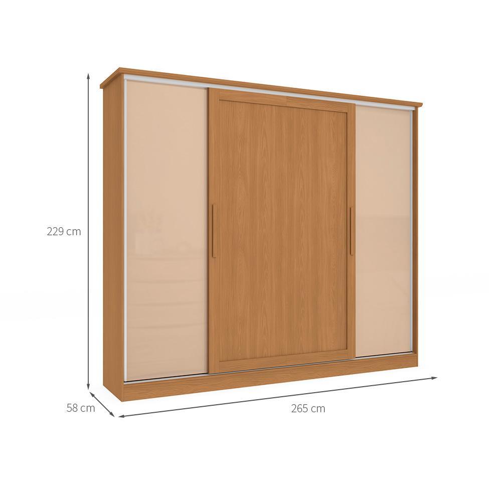 Guarda-Roupa Casal Hambers sem Pés Flex 4 PT 4 GV Canela e Macadâmia - 3