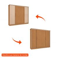 Guarda-Roupa Casal Hambers sem Pés Flex 4 PT 4 GV Canela e Macadâmia - 2
