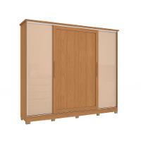 Guarda-Roupa Casal Hambers com Pés Flex 4 PT 4 GV Canela e Macadâmia - 1