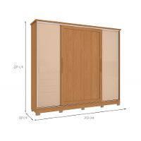 Guarda-Roupa Casal Hambers com Pés Flex 4 PT 4 GV Canela e Macadâmia - 3