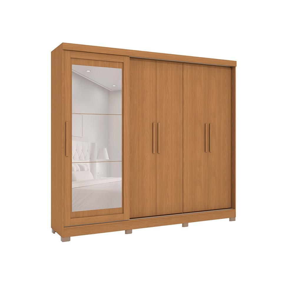 Guarda-Roupa Casal com Espelho Molina 5 PT 4 GV Canela - 1