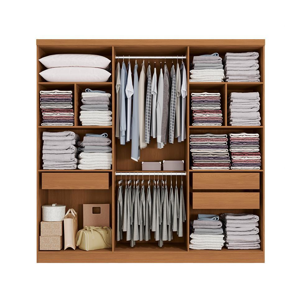 Guarda-Roupa Casal com Espelho Vernantes 6 PT 3 GV Canela - 2