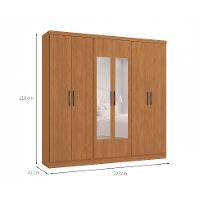 Guarda-Roupa Casal com Espelho Vernantes 6 PT 3 GV Canela - 3