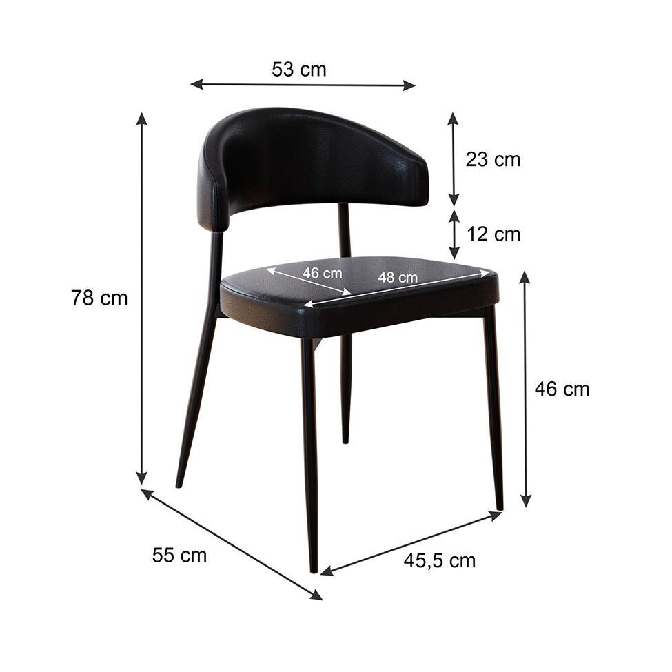 Conjunto com 4 Cadeiras Bless Preta - 3