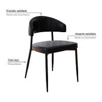 Conjunto com 4 Cadeiras Bless Preta - 7