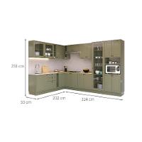 Cozinha Completa Évora 17 PT 3 GV Verde Hill e Carvalho - 3