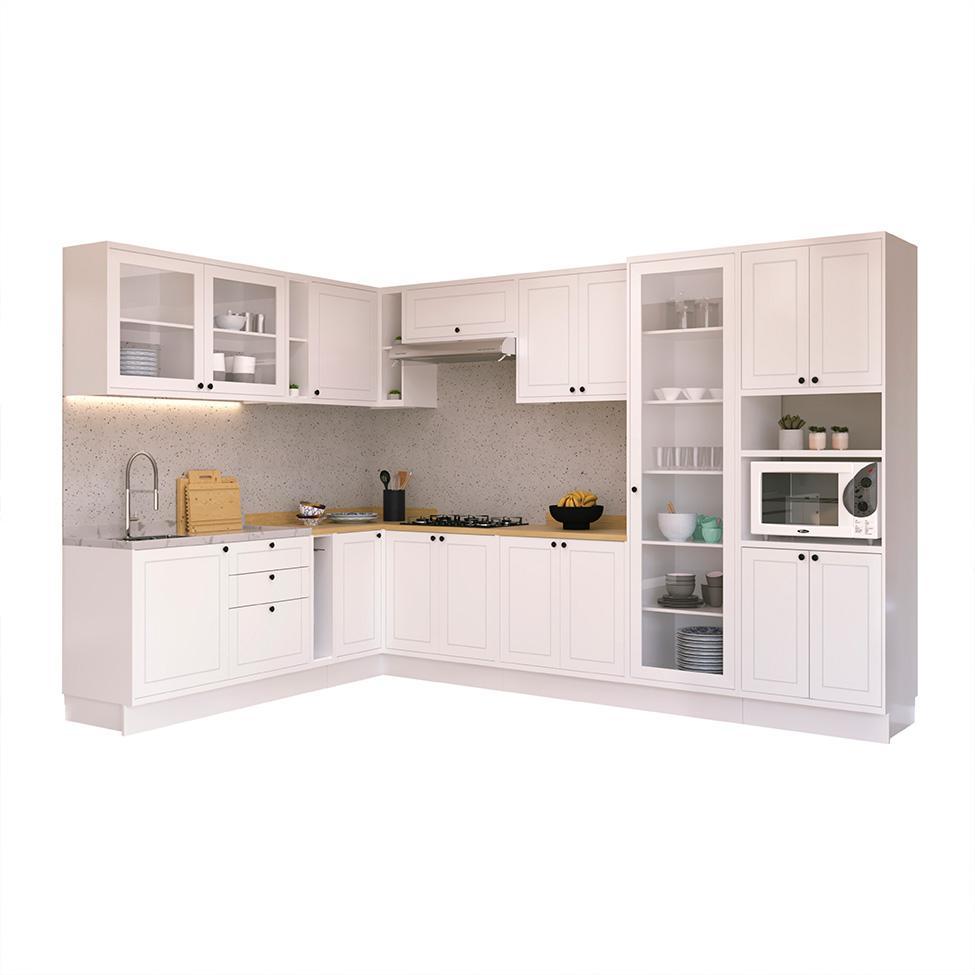 Cozinha Completa Évora 17 PT 3 GV Branco Ártico e Carvalho - 1