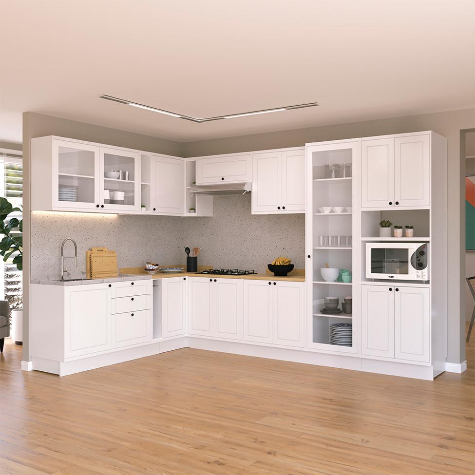 Cozinha Completa Évora 17 PT 3 GV Branco Ártico e Carvalho - 2