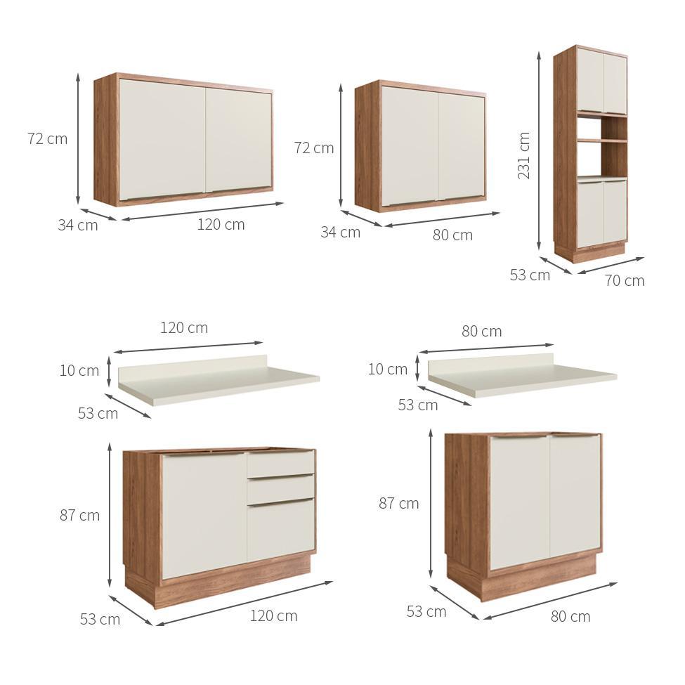 Cozinha Completa Manhattan Ten 11 PT 3 GV Freijó e Argila - 4