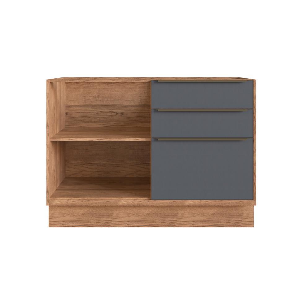 Cozinha Completa Manhattan Ten com Vidro 11 PT 3 GV Freijó e Grafito - 9