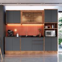 Cozinha Completa Manhattan Ten com Vidro 11 PT 3 GV Freijó e Grafito - 1