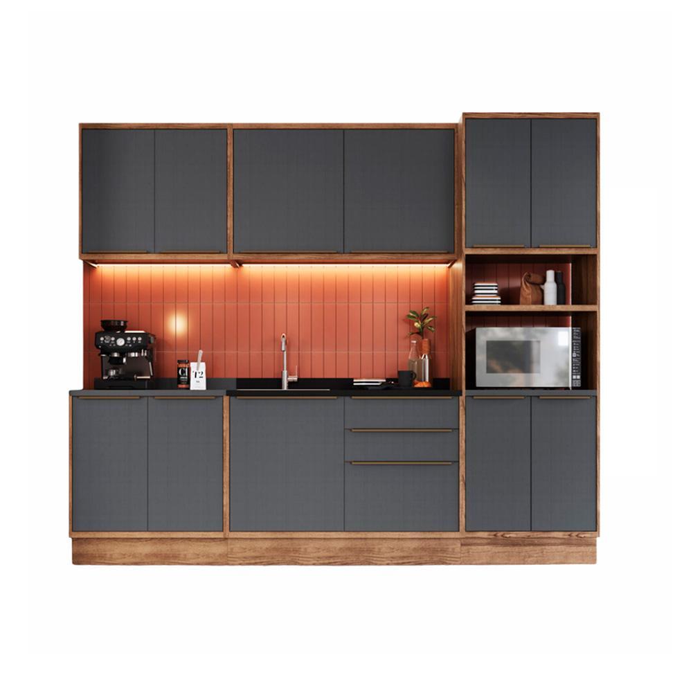 Cozinha Completa Manhattan Ten 11 PT 3 GV Freijó e Grafito - 6