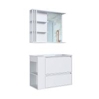 Conjunto de Gabinete com Lavatório Estela e Armário de Banheiro com Espelho 1 PT 1 GV Branco - 7