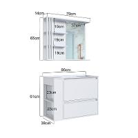 Conjunto de Gabinete com Lavatório Estela e Armário de Banheiro com Espelho 1 PT 1 GV Branco - 8