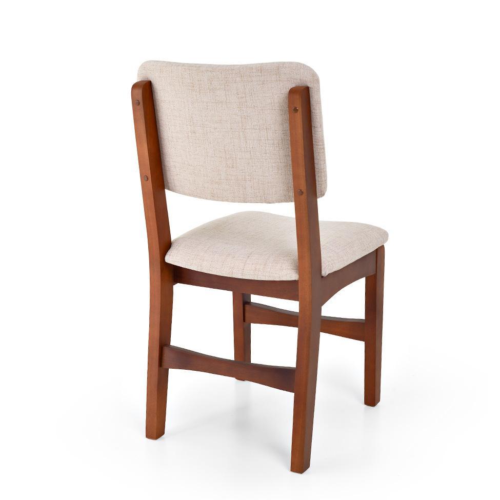 Conjunto com 2 Cadeiras Sabrina Linho Bege e Nozes - 4