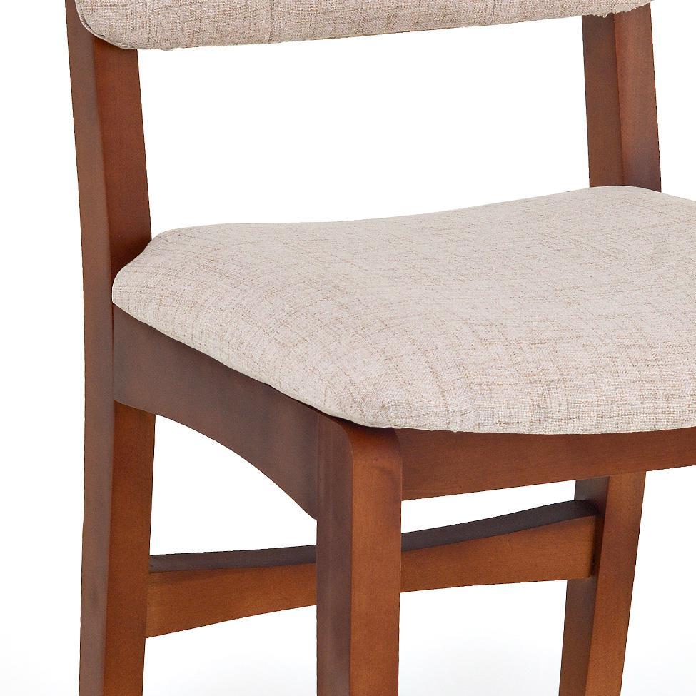 Conjunto com 2 Cadeiras Sabrina Linho Bege e Nozes - 5