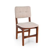 Conjunto com 2 Cadeiras Sabrina Linho Bege e Nozes - 2