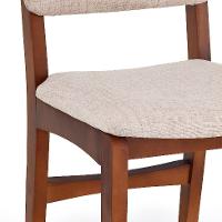 Conjunto com 2 Cadeiras Sabrina Linho Bege e Nozes - 5