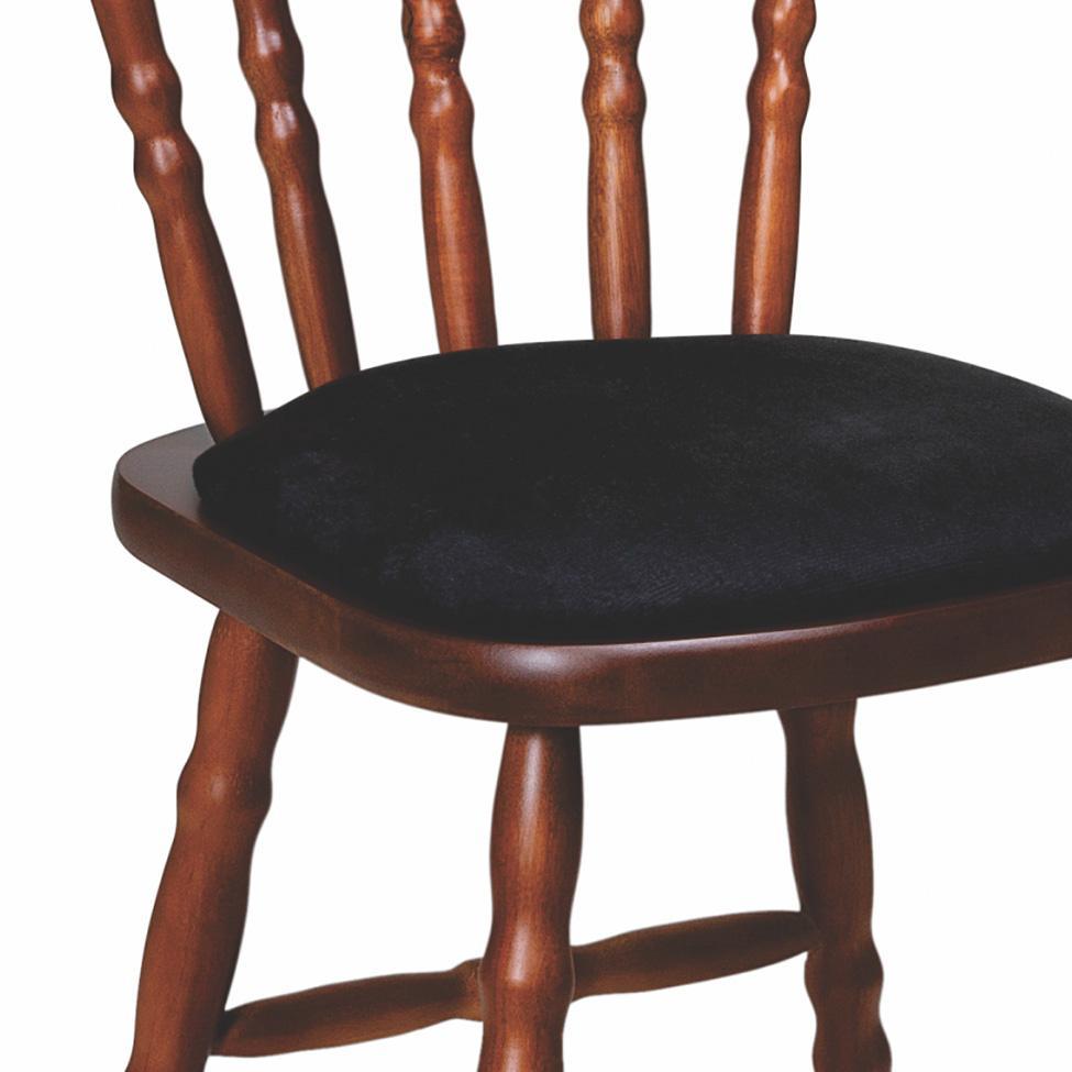 Conjunto com 2 Cadeiras Dalas Veludo Preto e Nozes - 4