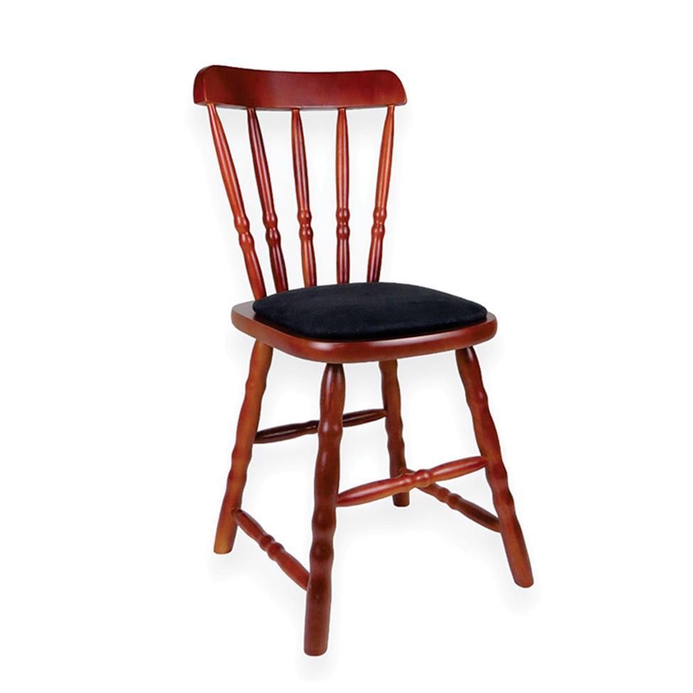 Conjunto com 2 Cadeiras Dalas Veludo Preto e Imbuia - 2