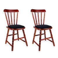 Conjunto com 2 Cadeiras Dalas Veludo Preto e Imbuia - 1