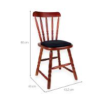 Conjunto com 2 Cadeiras Dalas Veludo Preto e Imbuia - 3