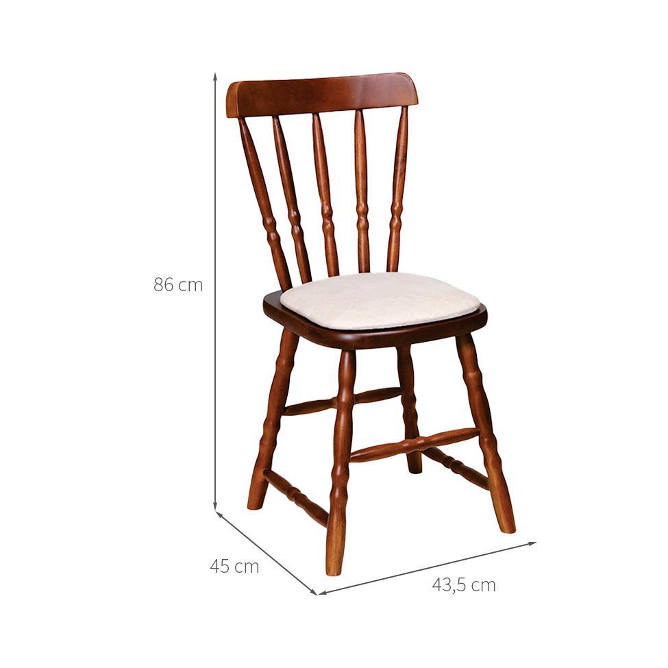 Conjunto com 2 Cadeiras Dalas Veludo Bege e Nozes - 3